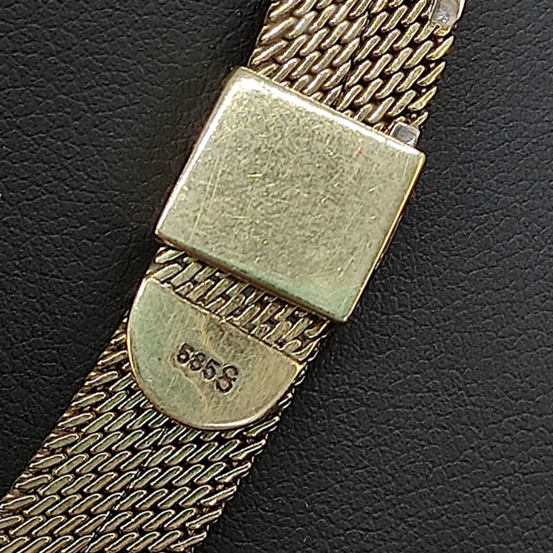 Halsreif, 585/14K Gelbgold, 72,52g, flexibles Band, Breite ca. 1cm, Steckverschluss mit verschieden - Bild 3 aus 3