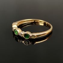 Emerald diamond ring, 585/14K yellow gold, 1.63g, ring size 56