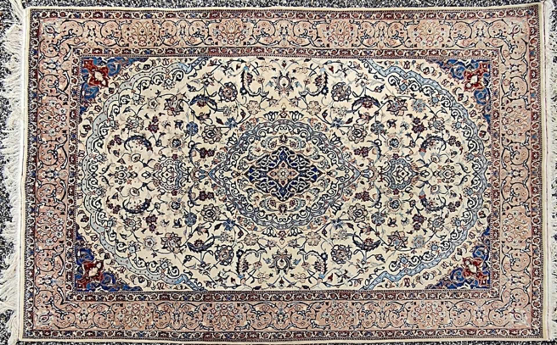 Teppich, wohl Esfahan-Design, 1970, ca. 240x150cm, *03-0090(intern)