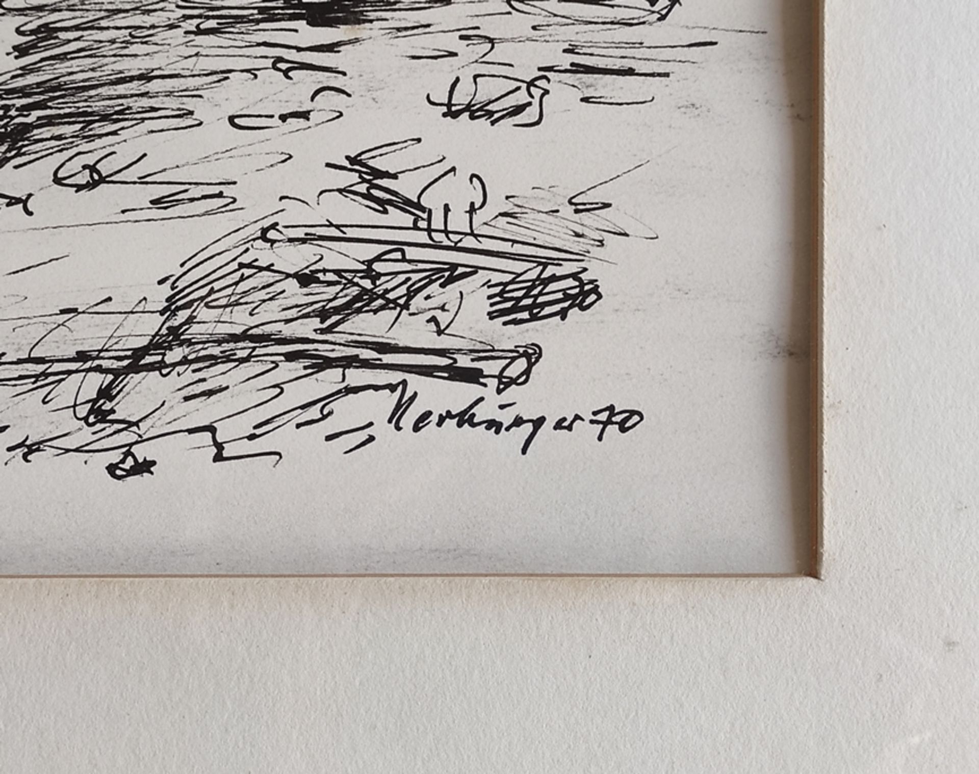 Herburger, Julius (1900-1973 Ravensburg) "Kreuzabnahme ", Tusche auf Papier, rechts unten signiert  - Bild 3 aus 3
