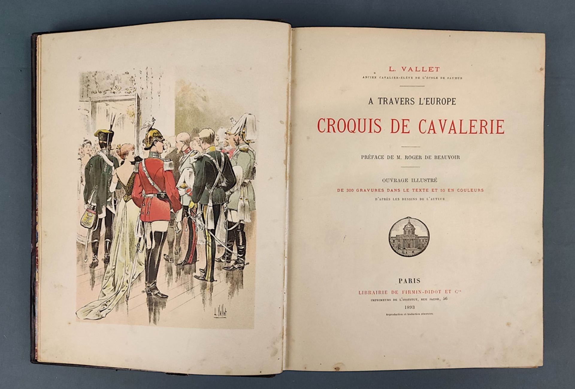Book, Vallet, L. "A travers l'Europe. Croquis de cavalerie", Paris 1893, Libraire de Firmin-Didot e - Image 5 of 7