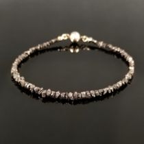 Diamond bracelet, silver 925 with platinum overlay, signed Bernhard Conrad Idar-Oberstein, anthraci