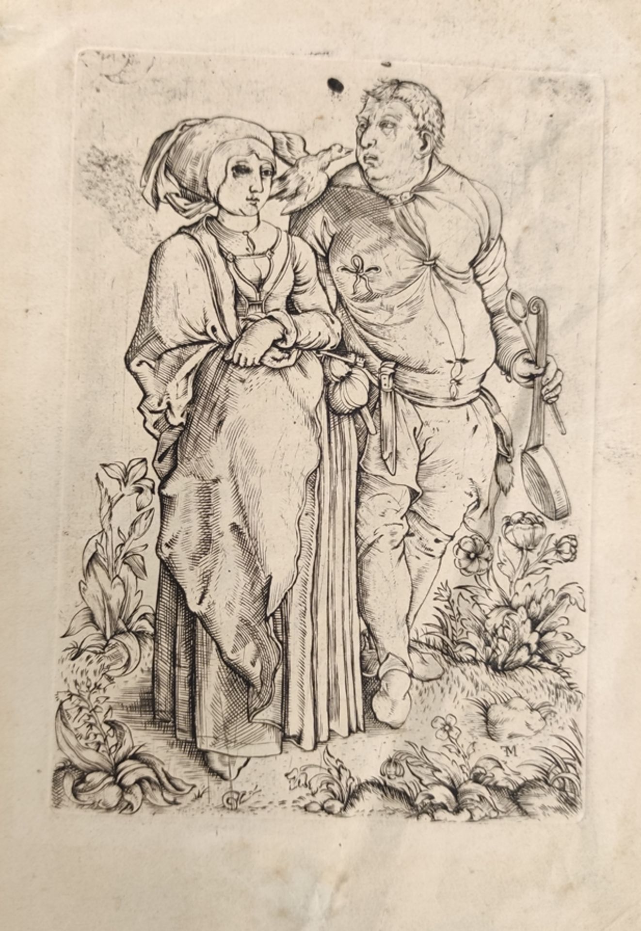 Dürer, Albrecht (1471 - 1528 Nürnberg) Kopie nach, "Der Koch und seine Frau", Radierung, in der Pla