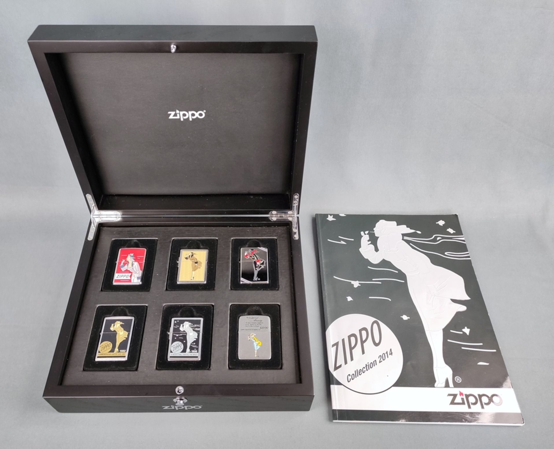 Zippo Sammelbox "Varga Girl 1935", 6 Feuerzeuge mit bedruckten Farbbildern des "Varga Girl", versch