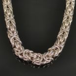 Design-Königskette, Sterling-Silber, 167,62g, rhodiniert, Ringverschluss, handgearbeitet, Länge 45c