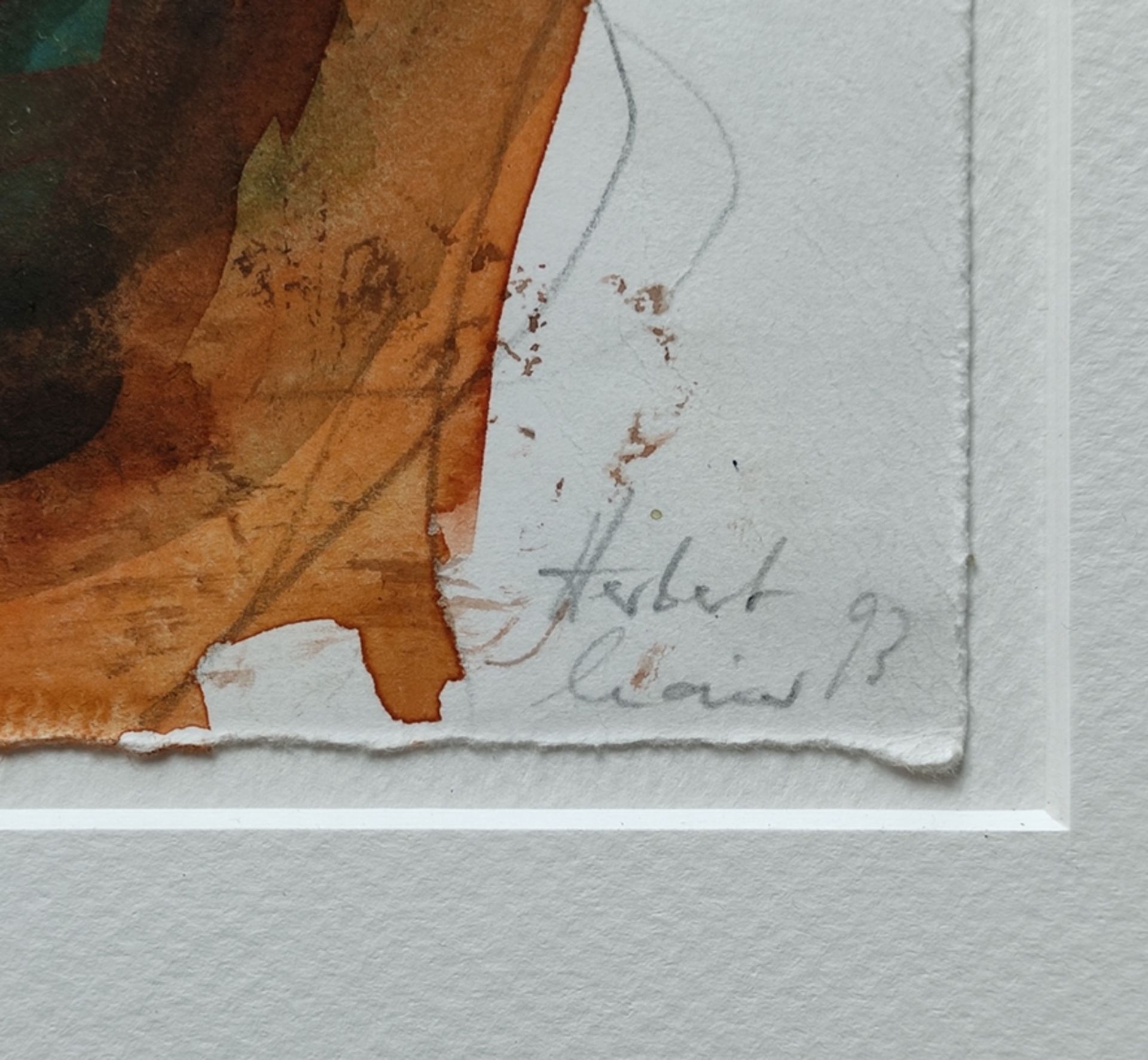 Maier, Herbert (1959 Haslach/Schwarzwald) "Ohne Titel", Aquarell/Mischtechnik auf Papier, rechts un - Bild 3 aus 3