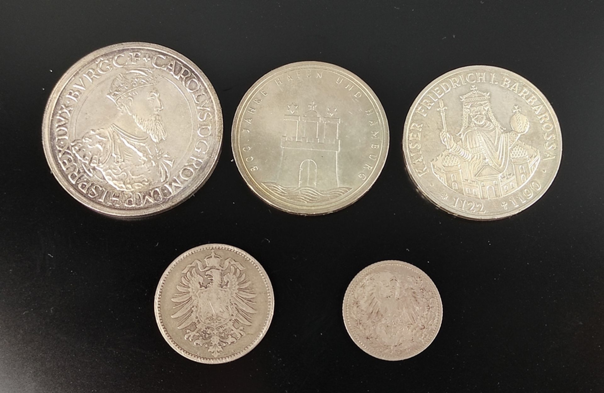 Konvolut Silbermünzen, 1x 5 ECU, Belgien 1987, Karl der Große, 1x 10 Mark Bundesrepublik Deutschlan - Bild 5 aus 6
