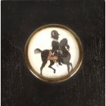 Miniatur-Malerei (18./19. Jahrhundert) "Napoleon zu Pferd", Durchmesser Abbildung ca. 7cm, in gesch