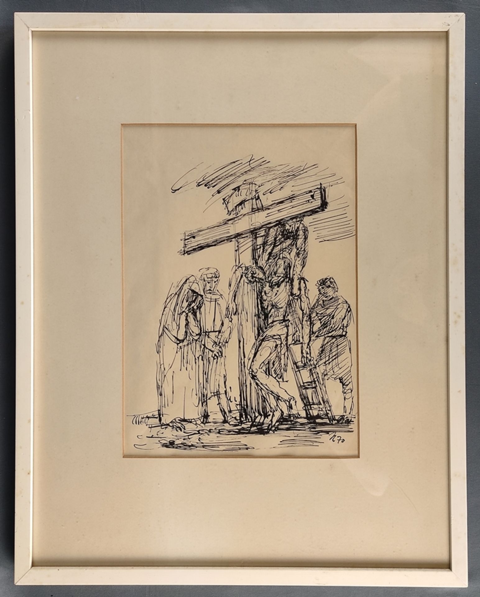 Herburger, Julius (1900-1973 Ravensburg) "Descent from the cross", ink on paper, monogrammed and da - Image 2 of 3