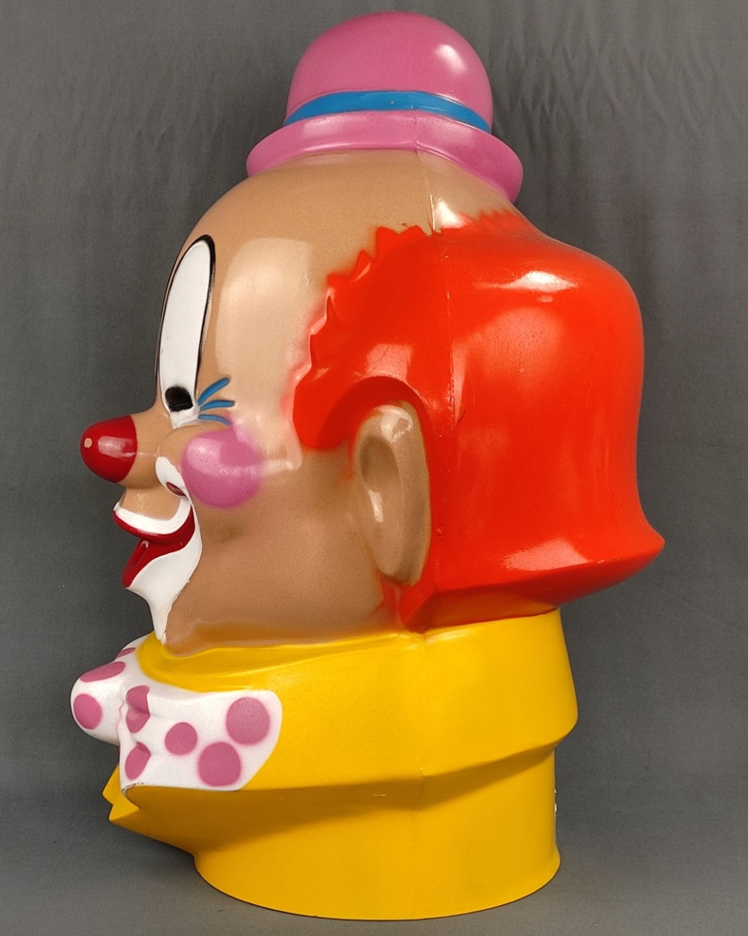 Clown head as balloon inflator, balloon inflator, 1974, Beverly Hills Calif, polychrome, plastic, h - Image 2 of 7