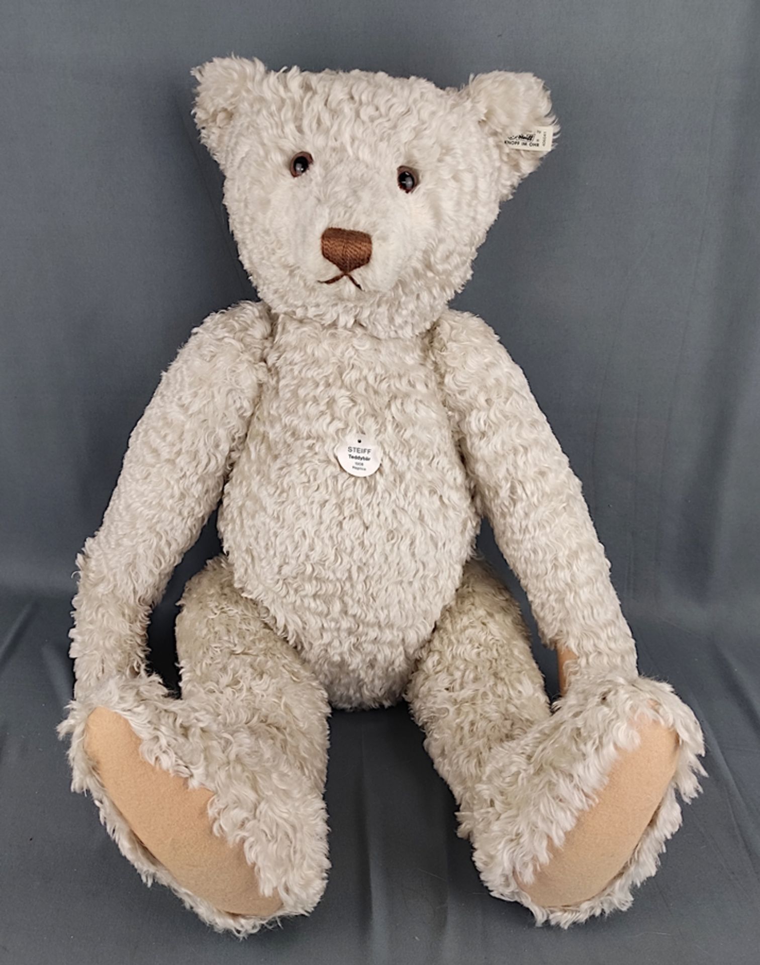 Steiff Replika Teddybär "1908", anbei Zertifikat, Höhe 65cm, in Originalkarton, unbespielter Zustan