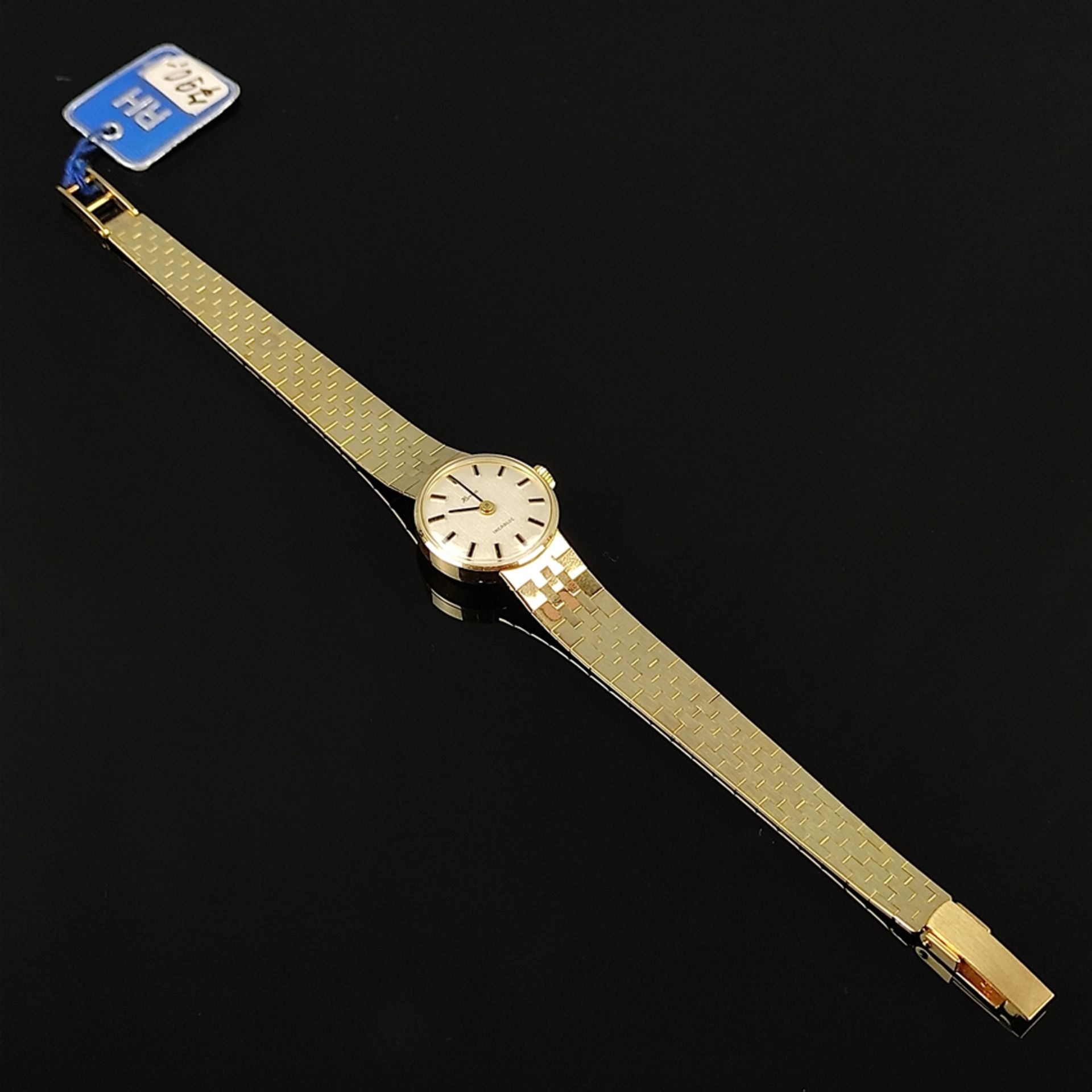 Armbanduhr, Homa, 585/14K Gelbgold, Gesamtgewicht 25g, rundes Ziffernblatt mit Indizes, Durchmesser - Bild 4 aus 5