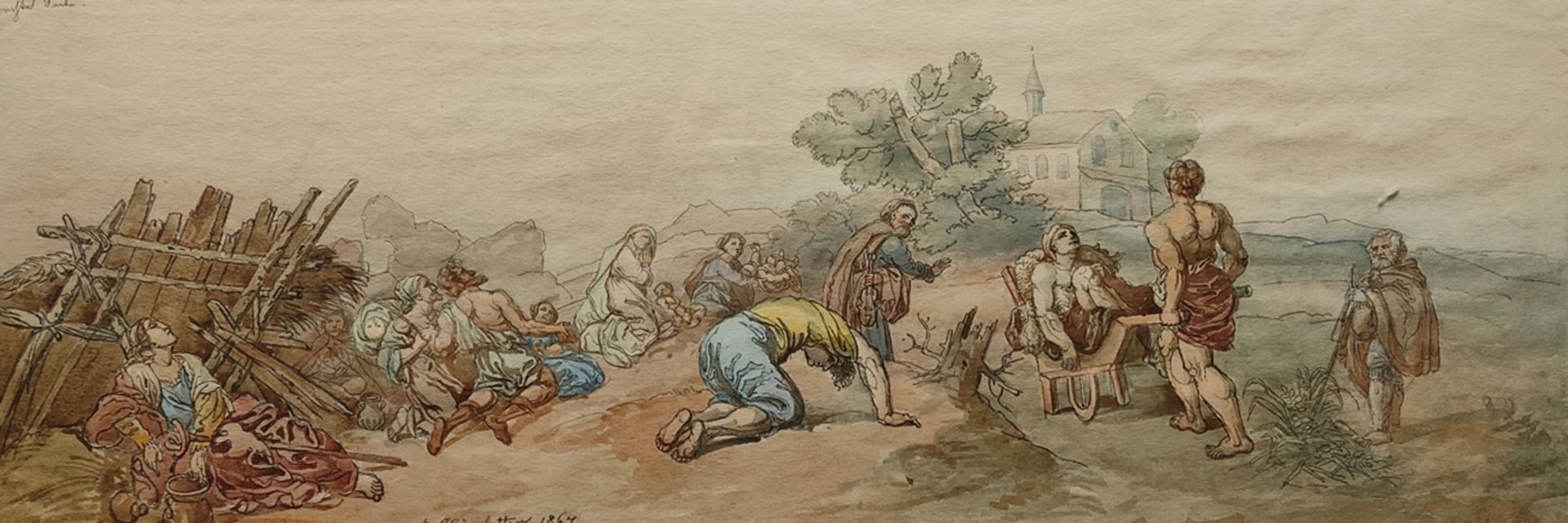 Heinefetter, Johann Baptist (1815 Mainz - 1902 Baden-Baden) "Die Pest", dramatische Szene in liebli