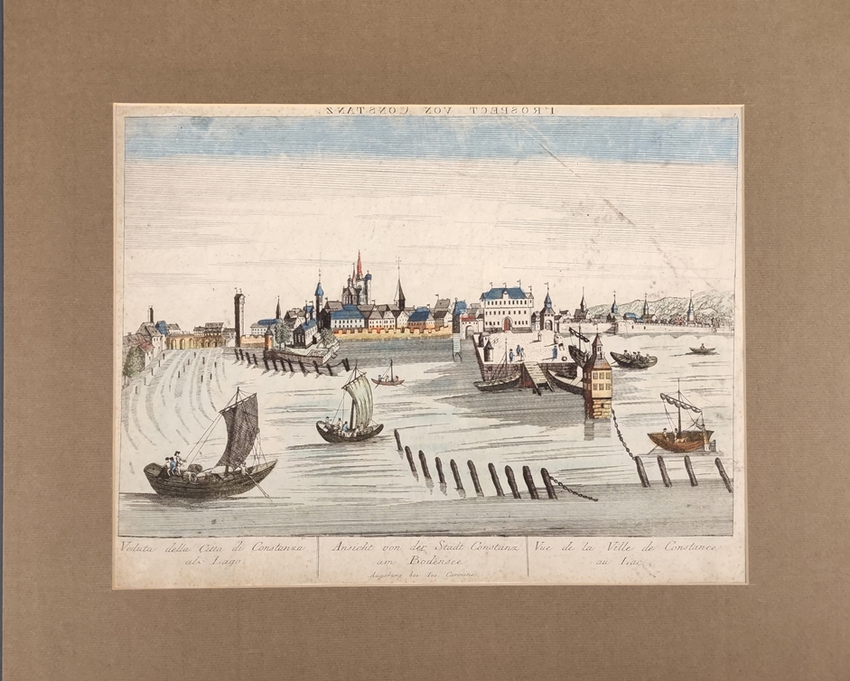 Constance, "Prospect of Constance" bird's eye view of the city from the seaside, under illustration