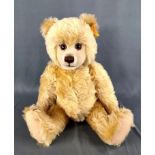 Steiff Replika Teddybär, 010408, beigefarbenes Mohair, 1991-1995, Kippstimme, Höhe 42cm