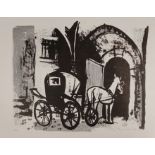 Schmitz, Jean Paul (1899 Wesseling-1970 Singen) "Esel mit Wagen", Lithographie, Ed. 70/100, rechts