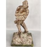 Pancera, Enrico (1882- 1971 Mailand), zugeschrieben, "Compassion", Bronzefigur eines aufrechtstehen