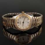 Armbanduhr, Ebel, Classic Wave mit Diamanten, E1090F24, Perlmutt hinterlegtes Ziffernblatt, 12 und