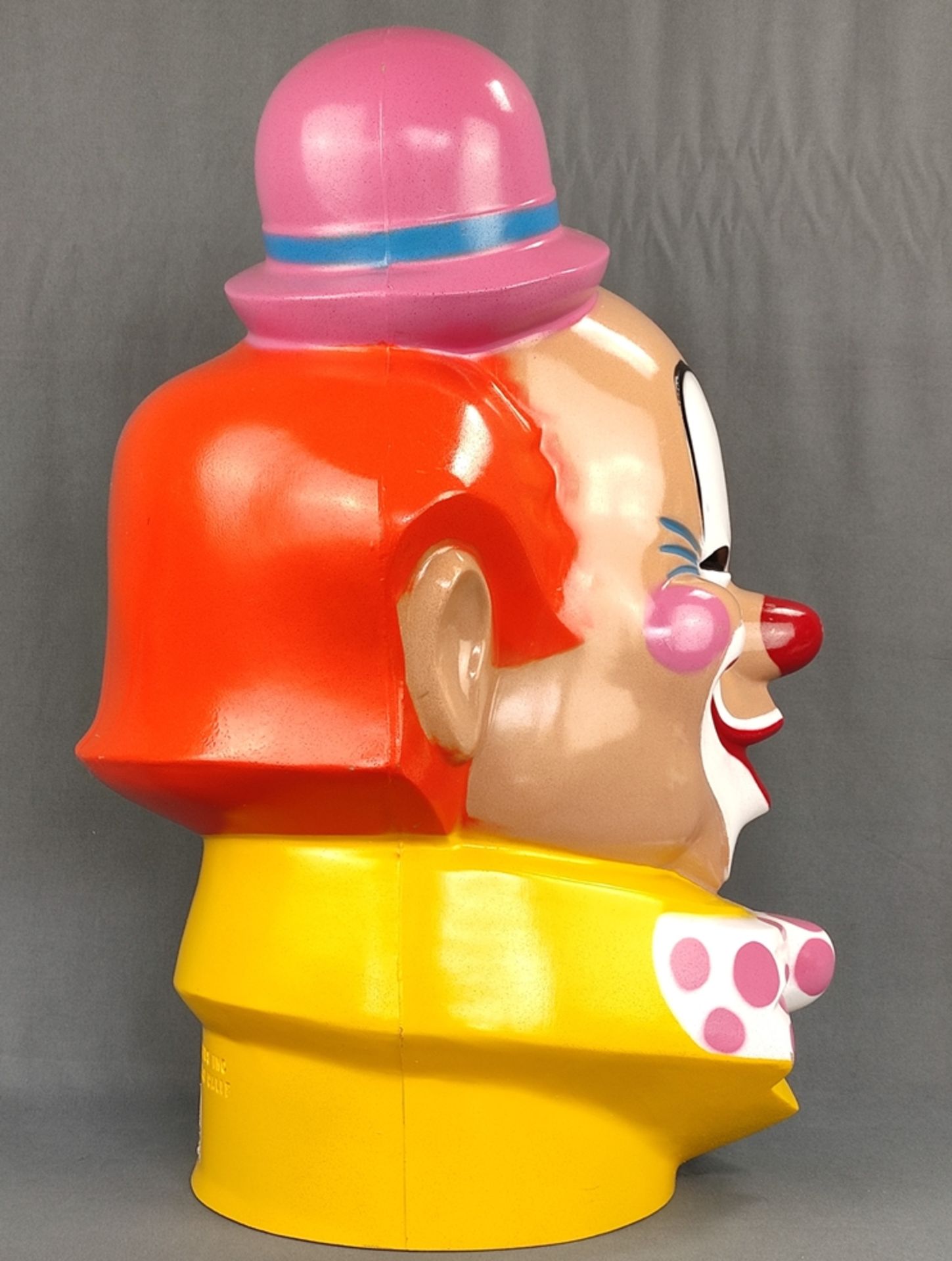 Clown head as balloon inflator, balloon inflator, 1974, Beverly Hills Calif, polychrome, plastic, h - Image 4 of 7