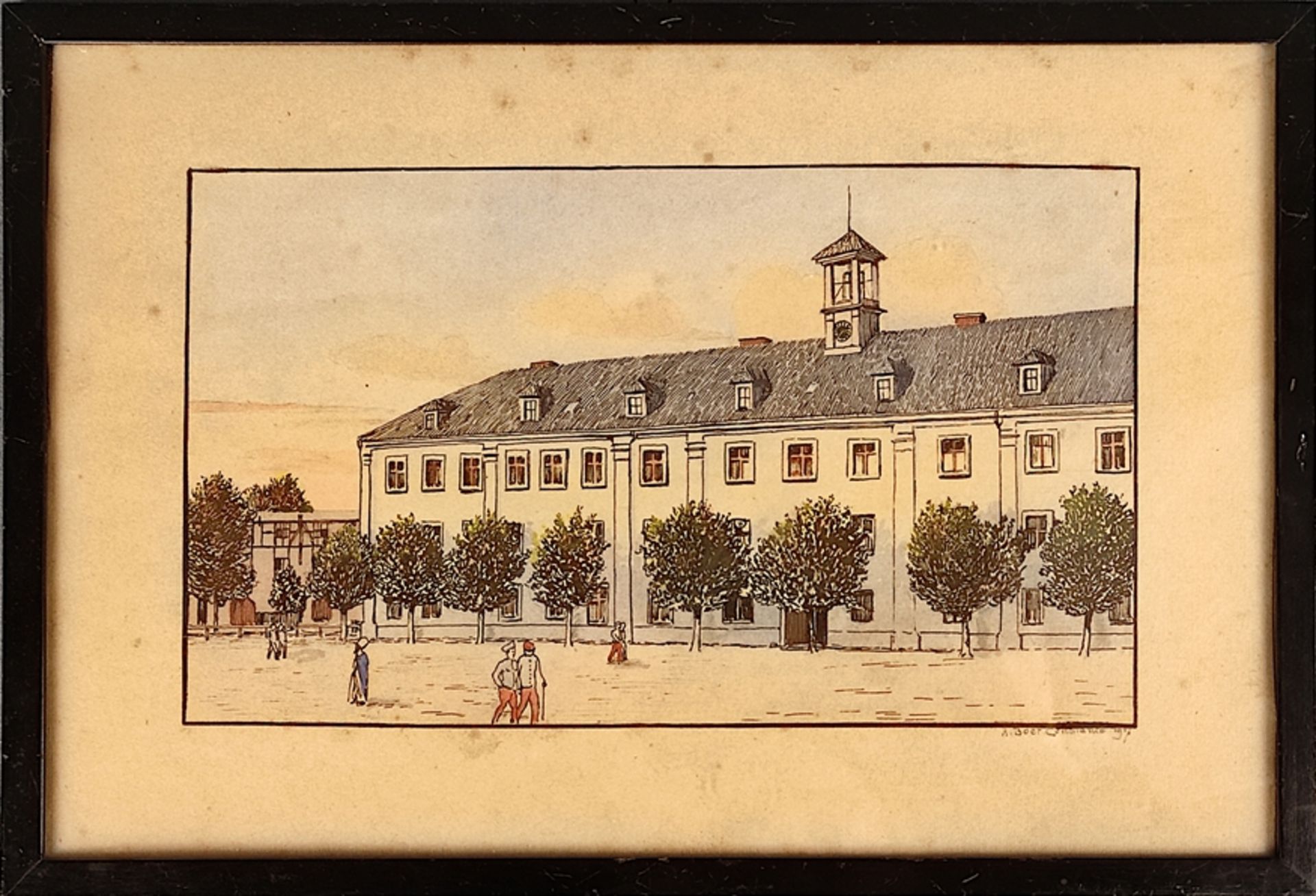 Boer, A. (19. Jahrhundert) "Sozialamt Konstanz", am Benediktinerplatz, handkolierter Druck, rechts  - Bild 2 aus 3