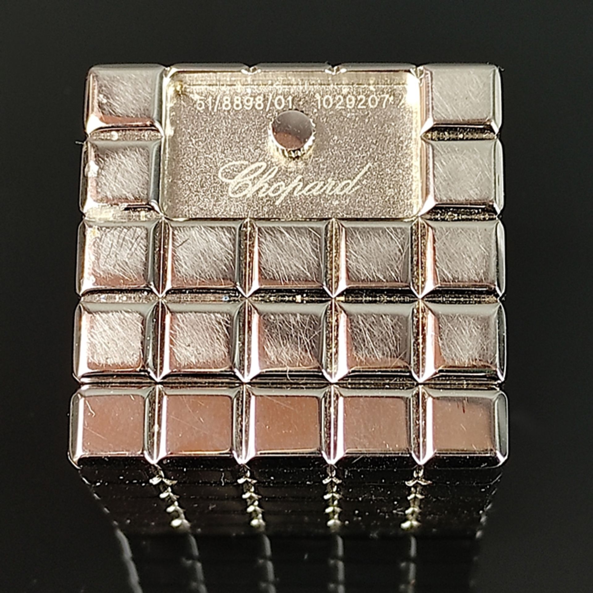 Chopard Ice Cube Tischuhr, Ref.051/8898/01, Quarz-Werk, Seriennummer 1029207, Maße 3,5x3,5x3,5cm - Bild 3 aus 3