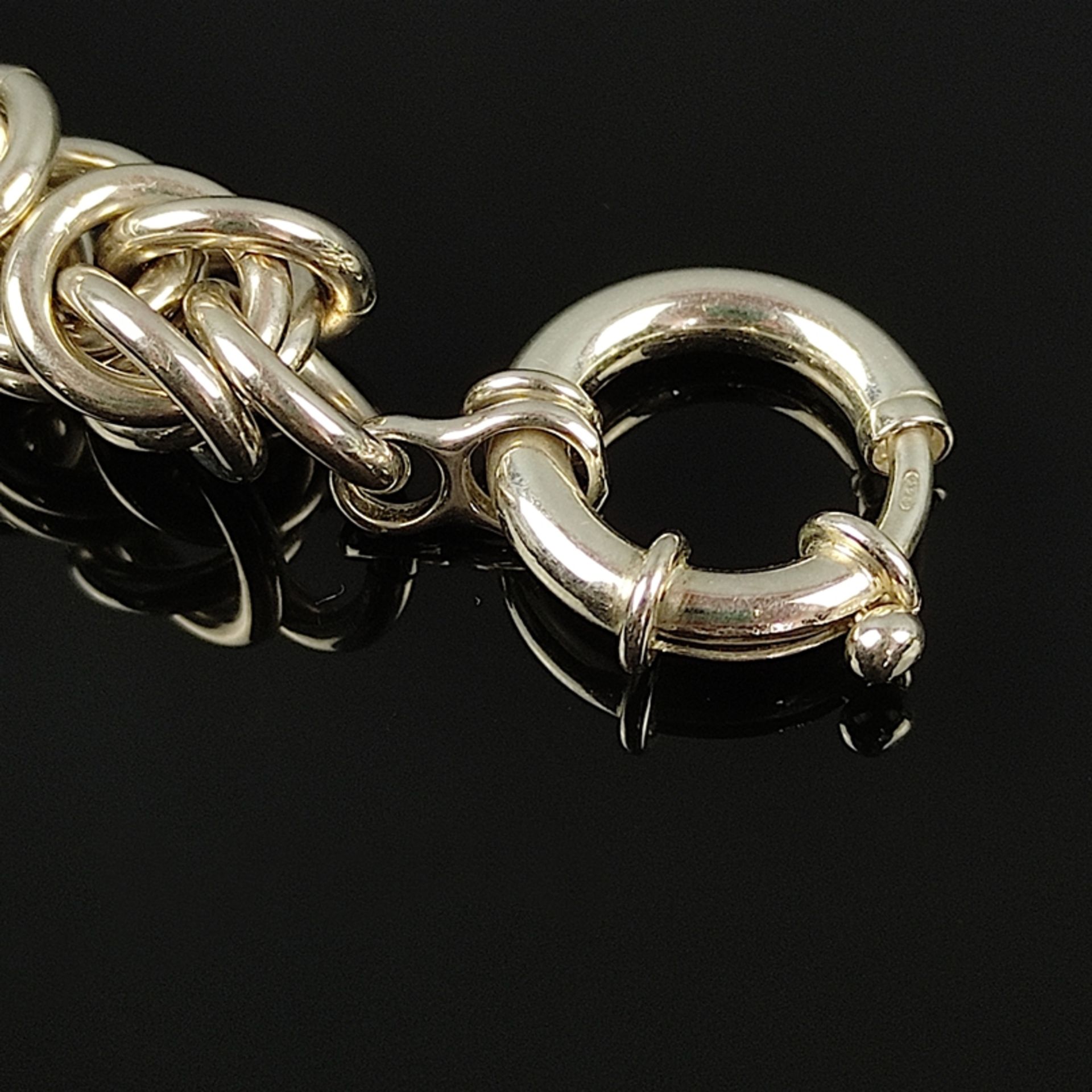 Design-Königsarmband, Sterling-Silber, 62,1g, Ringverschluss, handgearbeitet, Länge 18cm und Breite - Bild 2 aus 2