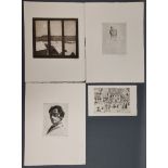 Künstler vom Bodensee (20. Jahrhundert) Konvolut von 4 Graphiken bestehend aus: "Frauenporträt", Er