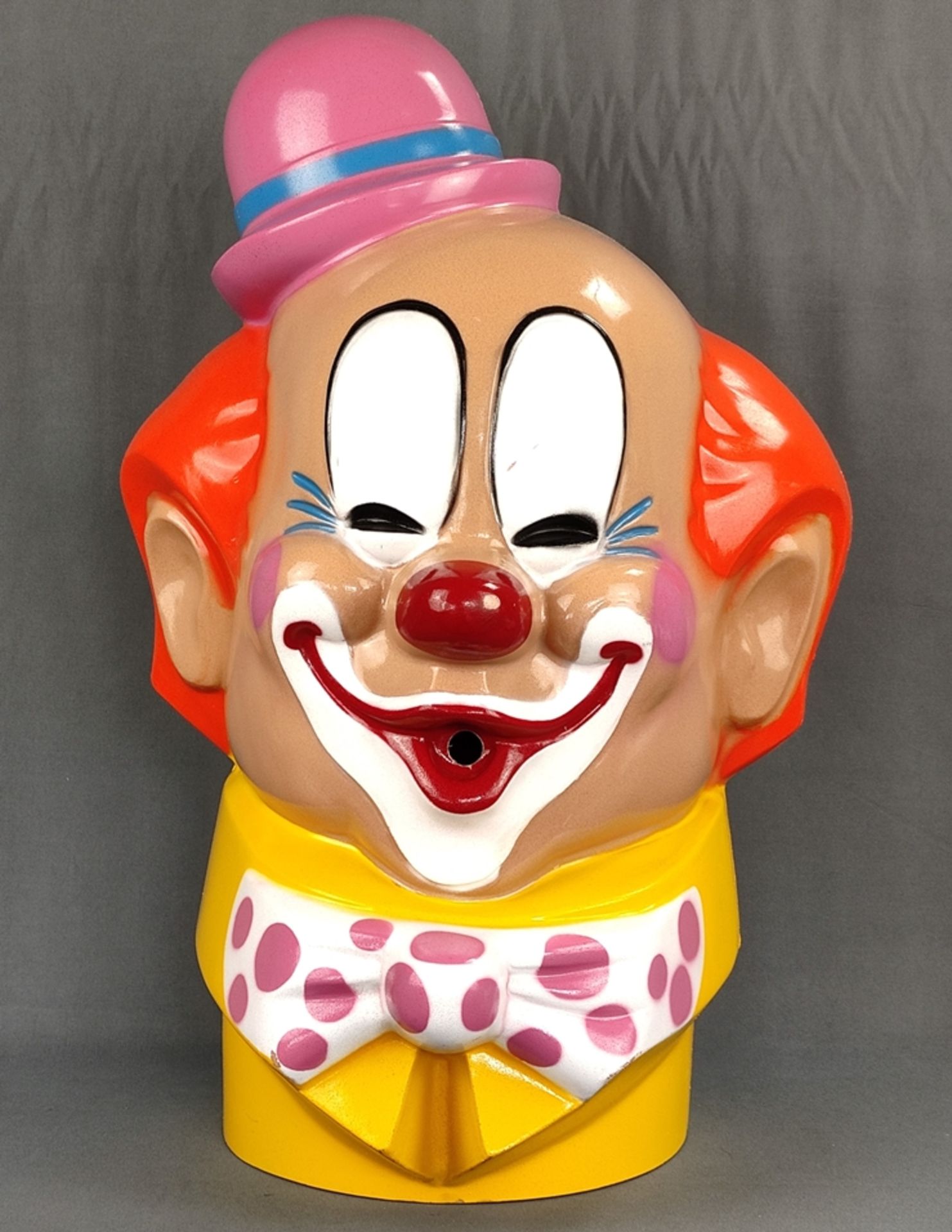 Clown head as balloon inflator, balloon inflator, 1974, Beverly Hills Calif, polychrome, plastic, h