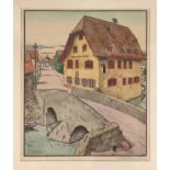 Stoecklin, Niklaus (1869 Basel - 1982 Lindenberg) "Gasthaus zum Rössli", mit kleiner Brücke im Vord