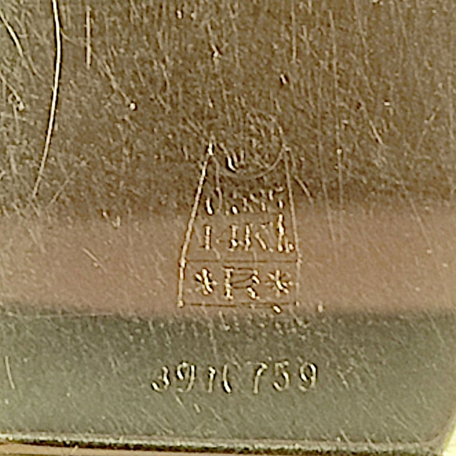 Armbanduhr, Para, 950, Paul Raff, Pforzheim, 585/14K Gelbgold, rechteckiges Gehäuse mit arabischen  - Bild 4 aus 4