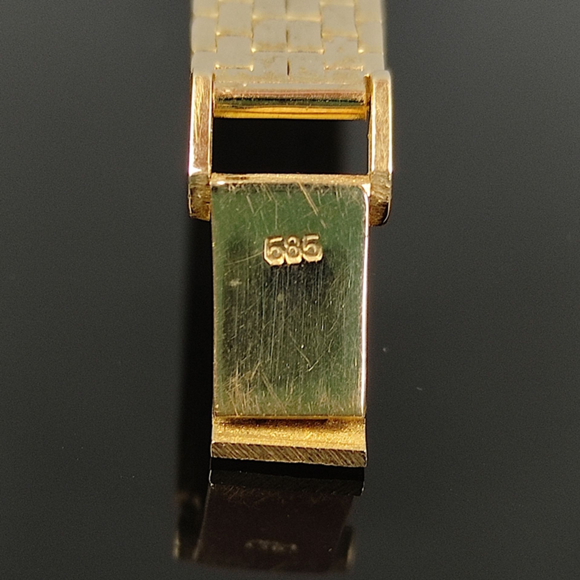 Armbanduhr, Dreffa, Geneve, 585/14K Gelb-/ Weißgold, Gesamtgewicht 31,6g, rechteckiges Gehäuse und  - Bild 5 aus 5