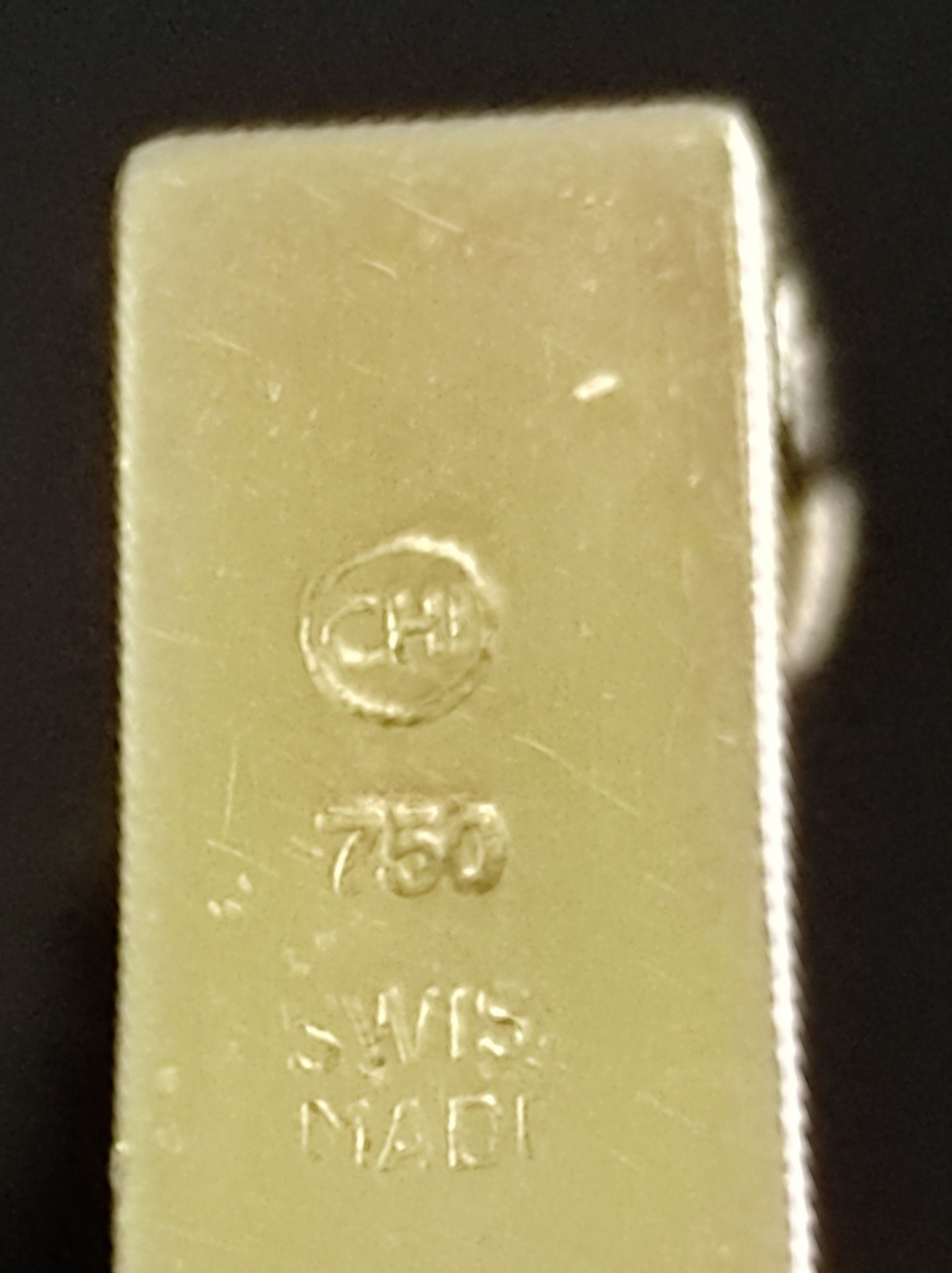 Damenarmbanduhr, Tissot, quer-ovales Zifferblatt (20x24mm) mit rechteckigen Indizes, Quarz, 750/18K - Bild 4 aus 5