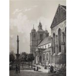 Konstanz "Cathedrale de Constance", Deroy/Lemercier, Lithographie, um 1840, linker Rand eingerissen