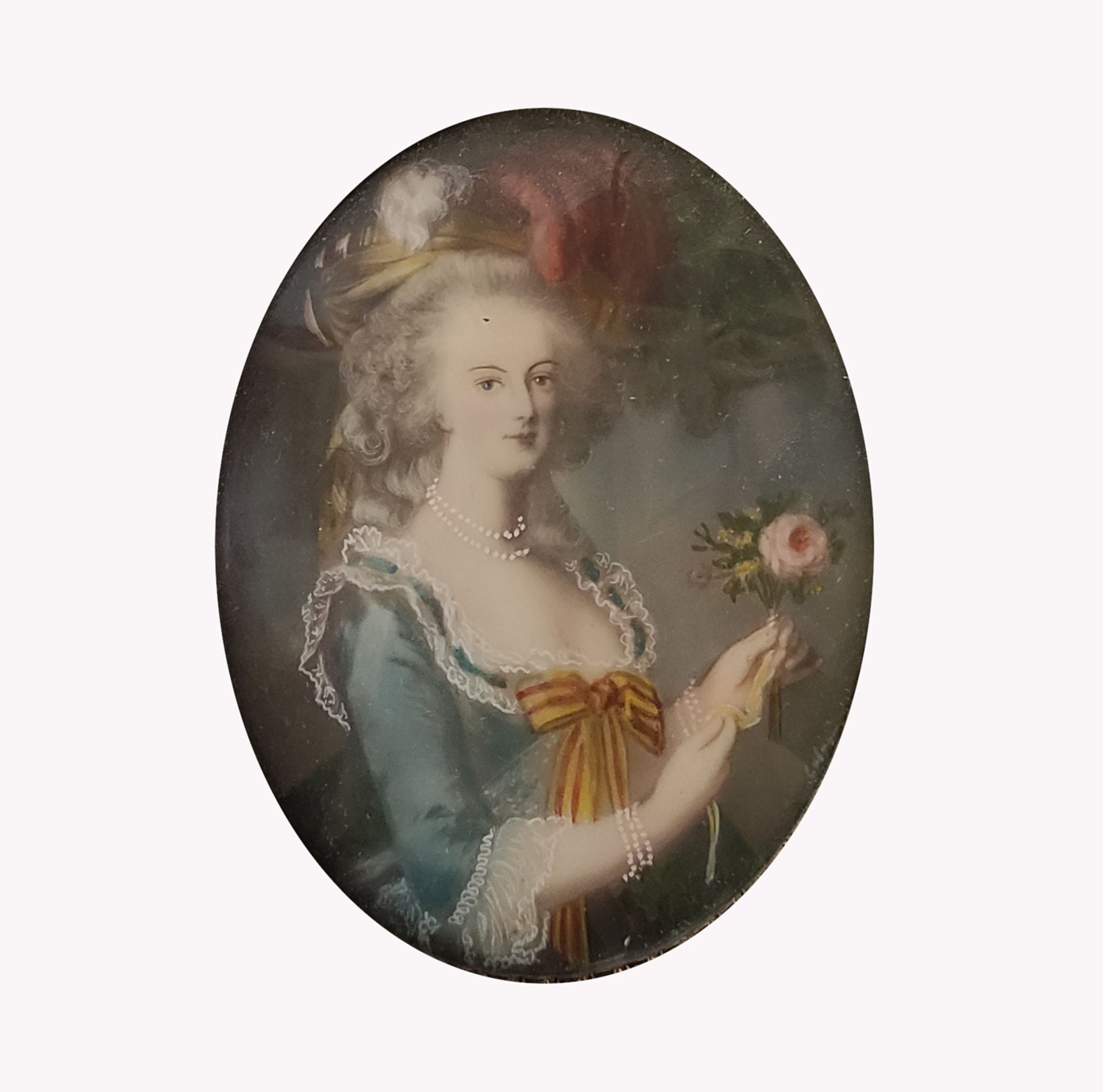 Miniaturmalerei (Ende 19./Anfang 20. Jahrhundert) "Marie Antoinette", nach Marie Louise Elisabeth V - Bild 2 aus 3