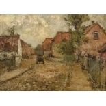 Höckner, Rudolf (1864 Wolkenstein - 1942 Bad Mergentheim) "Dorfstraße", mit Personenstaffage, recht