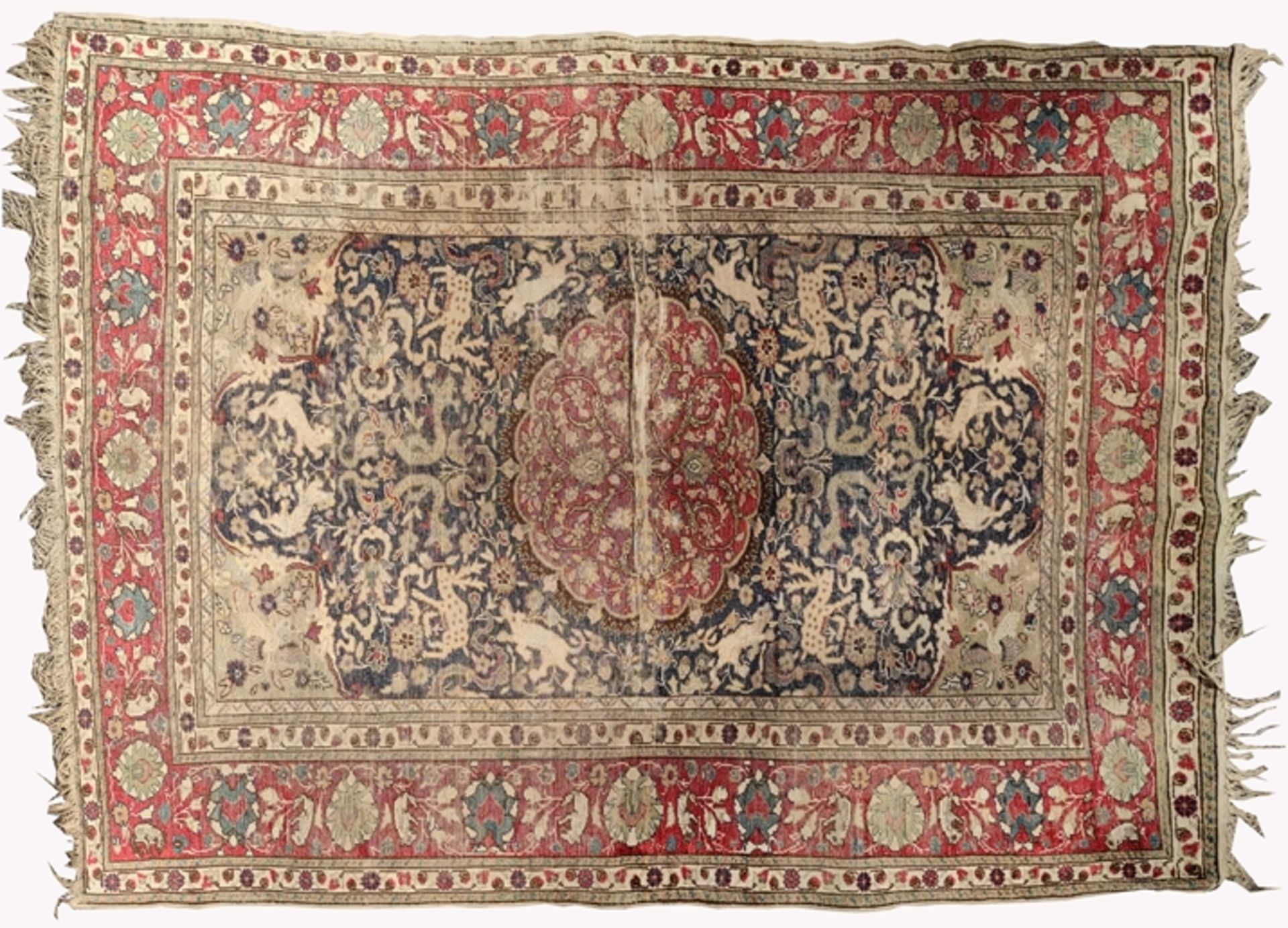 Carpet, animal motifs, Turkey, Kayserie, dimensions 178x135cm