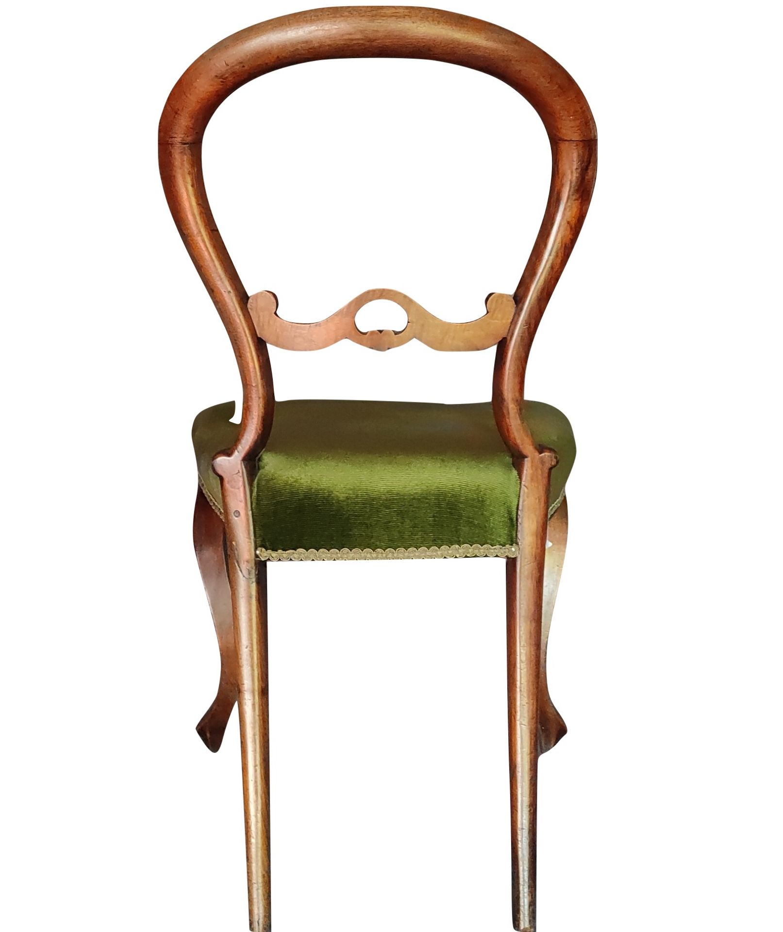 Ornamental side chair, Viennese Baroque, openwork and curved backrest, front legs curved with indic - Image 2 of 3