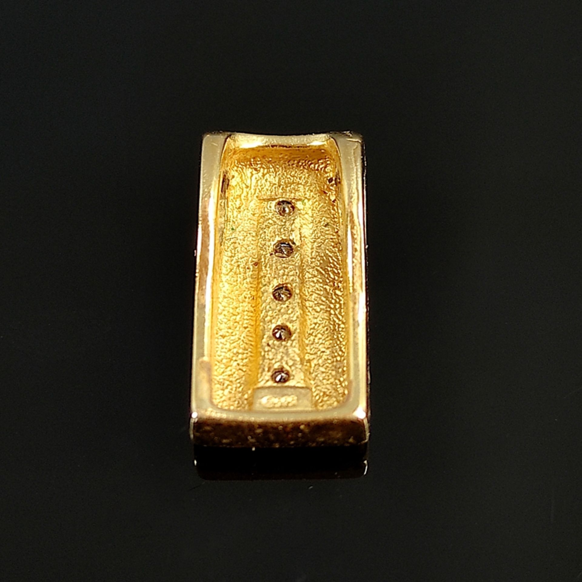 Modern gold diamond pendant, 585/14K, 2,9g, set with 5 small diamonds, rhodium-plated settings, gol - Image 3 of 4