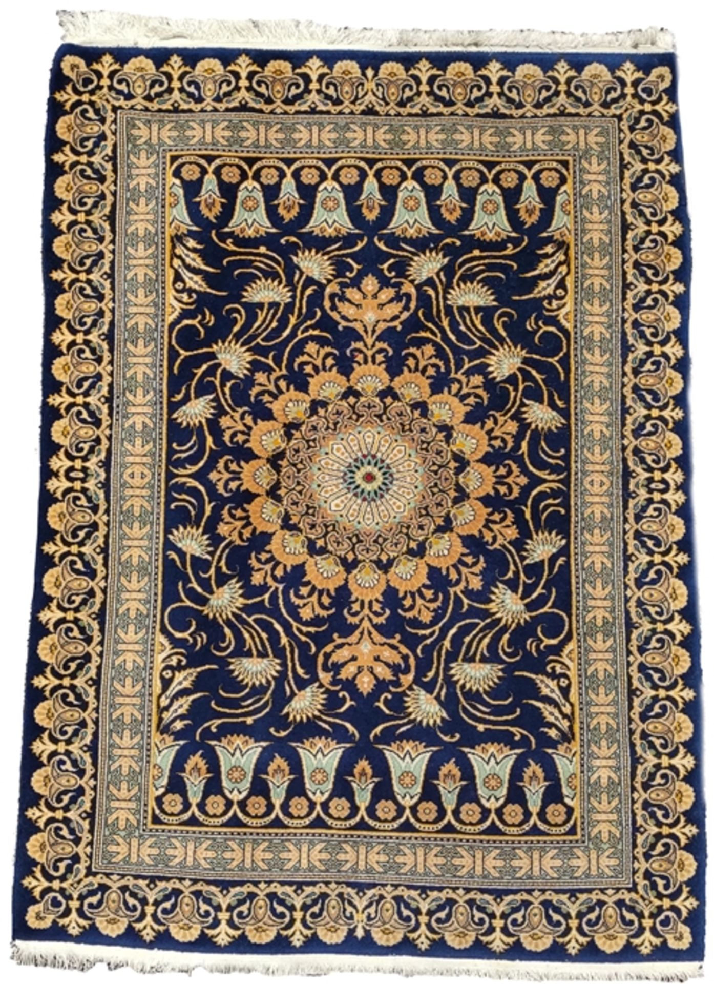 Rug Kerman, blue pattern, 158x112,5cm