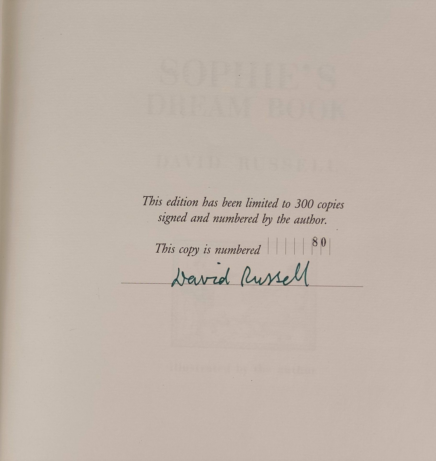 Erotica: Russel, David (20th/21st century) "Sophie's Dream Book", with illustrations by the author, - Image 2 of 6