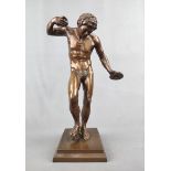 Bronzefigur, tanzender Faun mit Zimbeln und Scabellum nach einem antiken Vorbild aus den Uffizien i