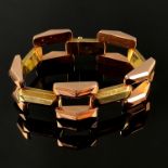 Ausgefallenes Vintage Armband, 585/14K Rot-/Gelbgold, 35,48g, gefertigt aus Gliedern in geometrisie