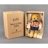 Steiff "Breuni-Bär", 655135, Ex. 70/1500,1995, Länge 20cm, mit Knopf, Schild und Fahne, in Original