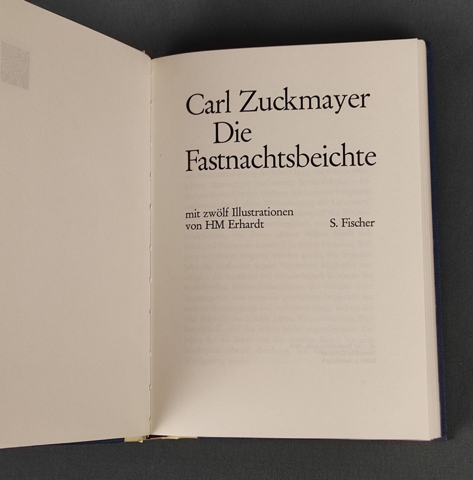 Zuckmayer, Carl "Die Fasnachtsbeichte", Ex. 159/200, signed by hand, 1971, 256 pages, 12 illustrati - Image 4 of 5