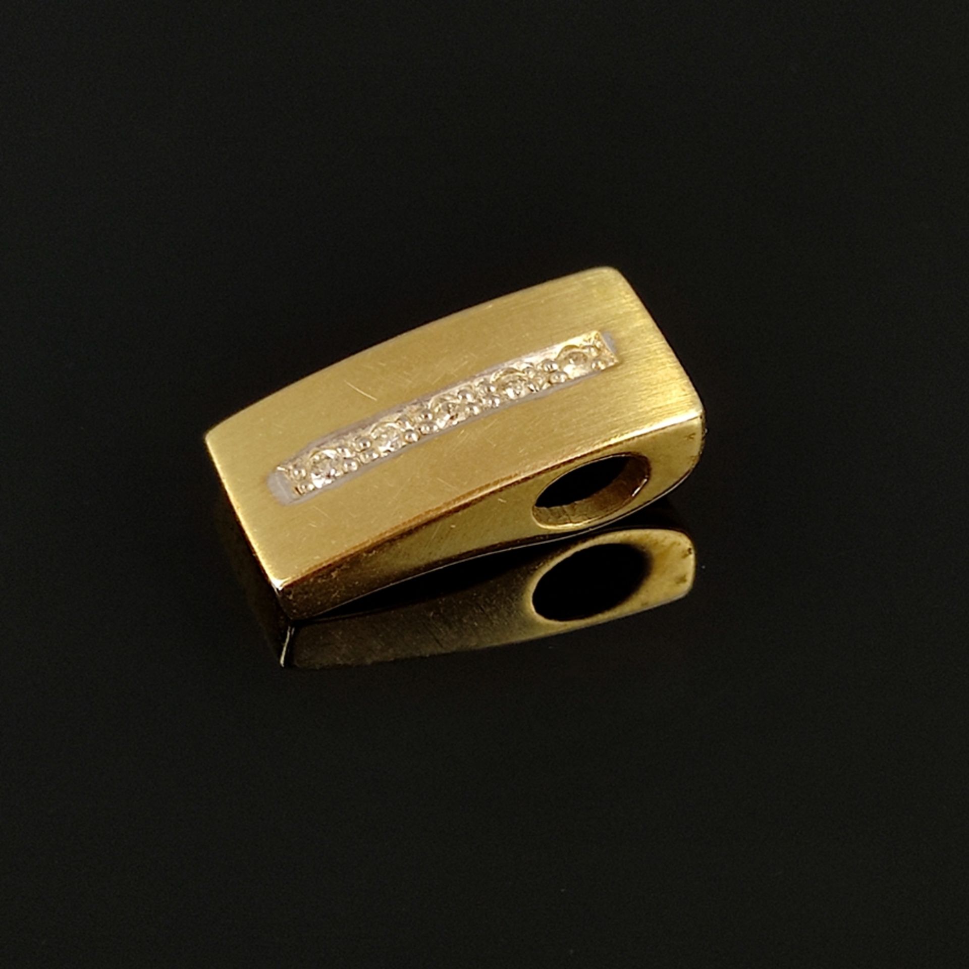 Modern gold diamond pendant, 585/14K, 2,9g, set with 5 small diamonds, rhodium-plated settings, gol - Image 2 of 4