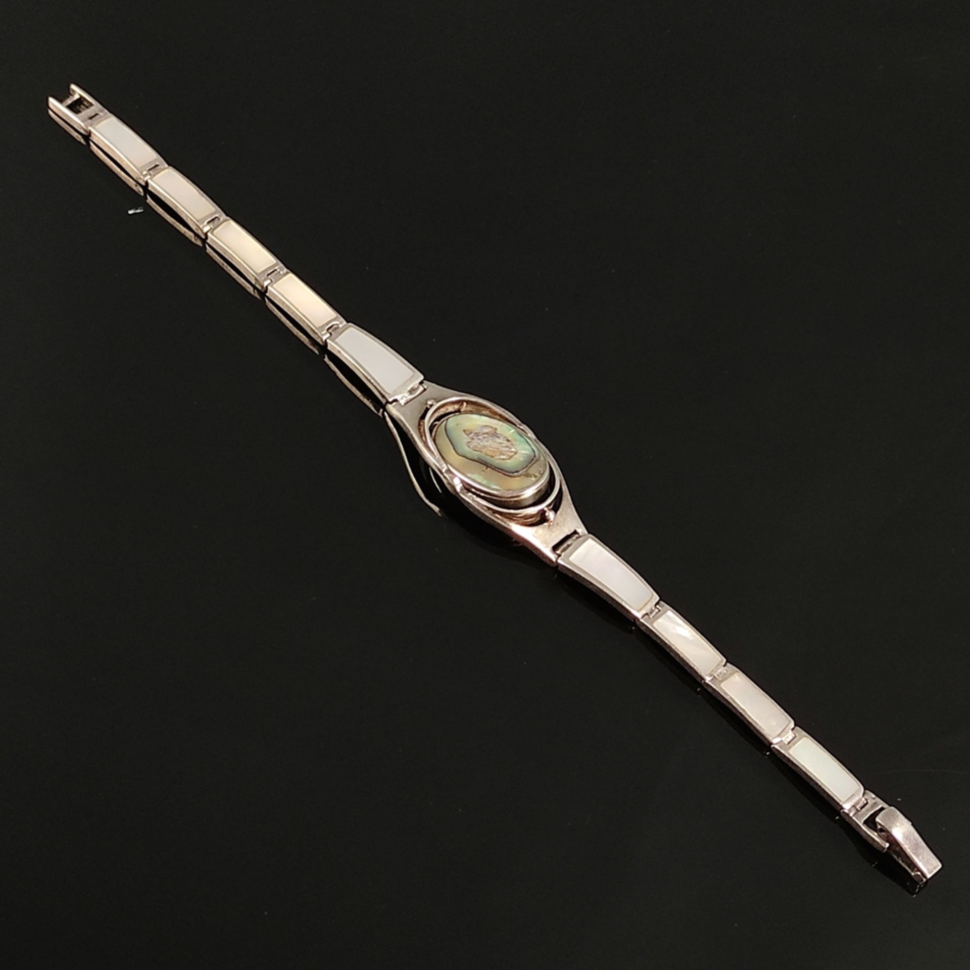 Fancy reversible bracelet, silver 925, 20,3g, bracelet made of solid silver links, these links set  - Image 2 of 3