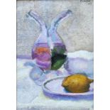 Levasti, Fillide (1883-1966 Florenz) "Stillleben", mit Menage-Set, Zitrone und weißer Schüssel, Öl