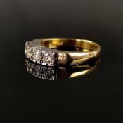 Brillant-Gold-Ring, 585/14K Gelb-/Weißgold, 7,45g, mittig vier eingefasste Diamanten um 0,68ct, Rin