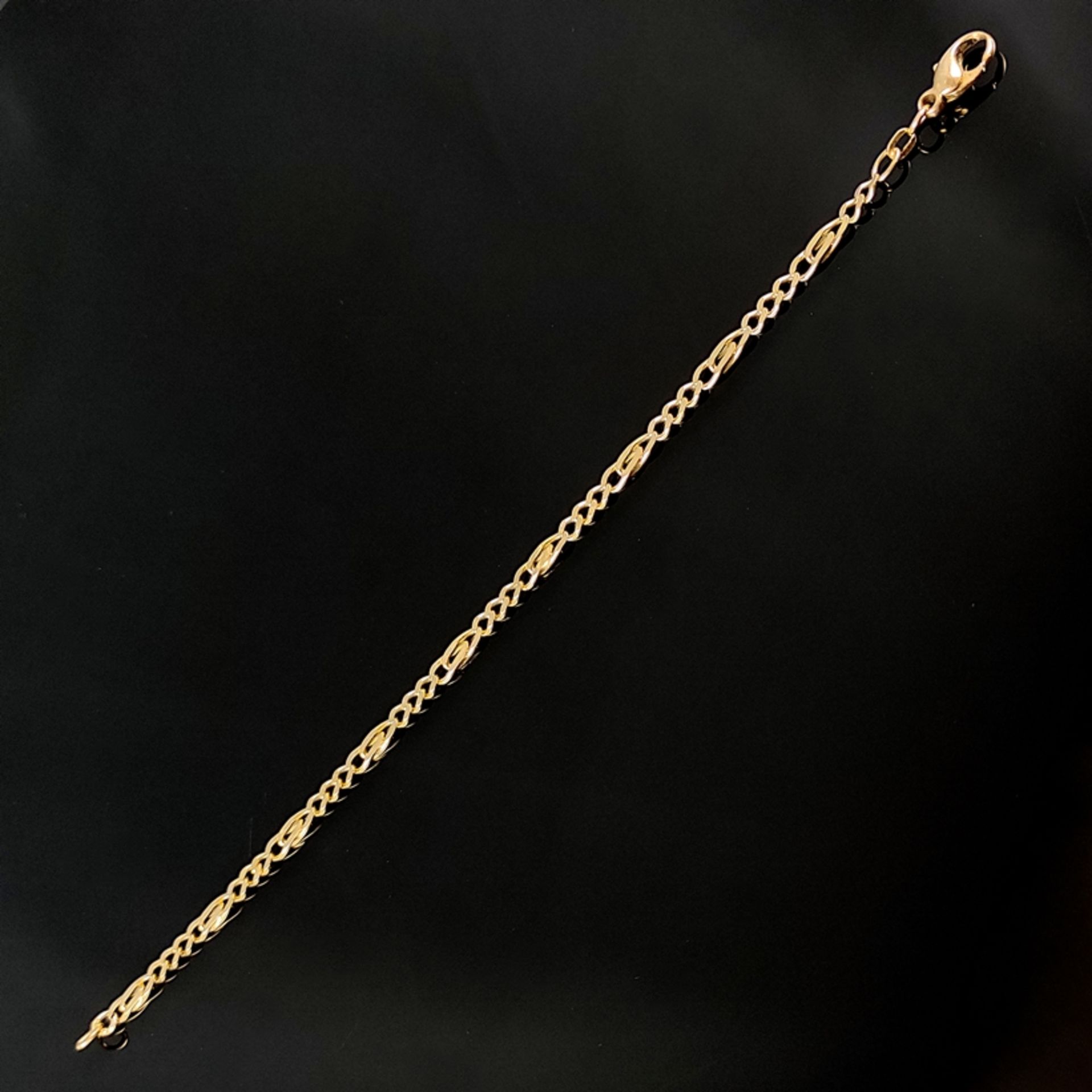 Figaro bracelet, 585/14K yellow gold, 6,34g, lobster clasp, length 21cm - Image 2 of 3