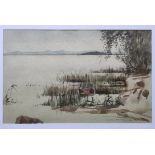 Matysiak, Walter (1915 Schweidnitz-1985 Konstanz) "Blick auf den Bodensee", Aquarell auf Papier, re